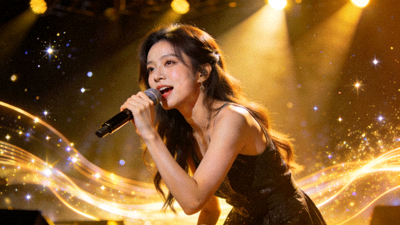 新生代歌手林婉如在舞台上深情演唱，灯光聚焦在她充满感染力的表演上